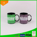 colour galzed sublimation cups, black mug with printing, printable mug